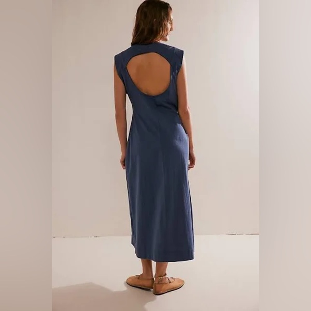 NWT Free People Beach Simone Midi In Majolica Blue